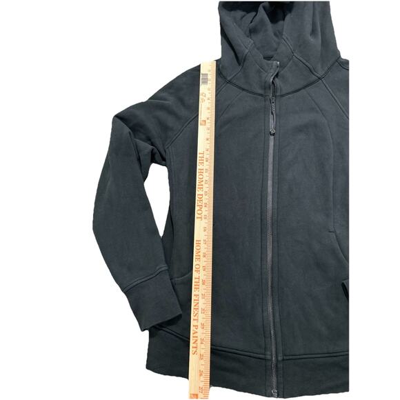 Lululemon Scuba Full Zip Hoodie Women's 14 Cotton Fleece Black W4AWMS - Picture 2 of 6